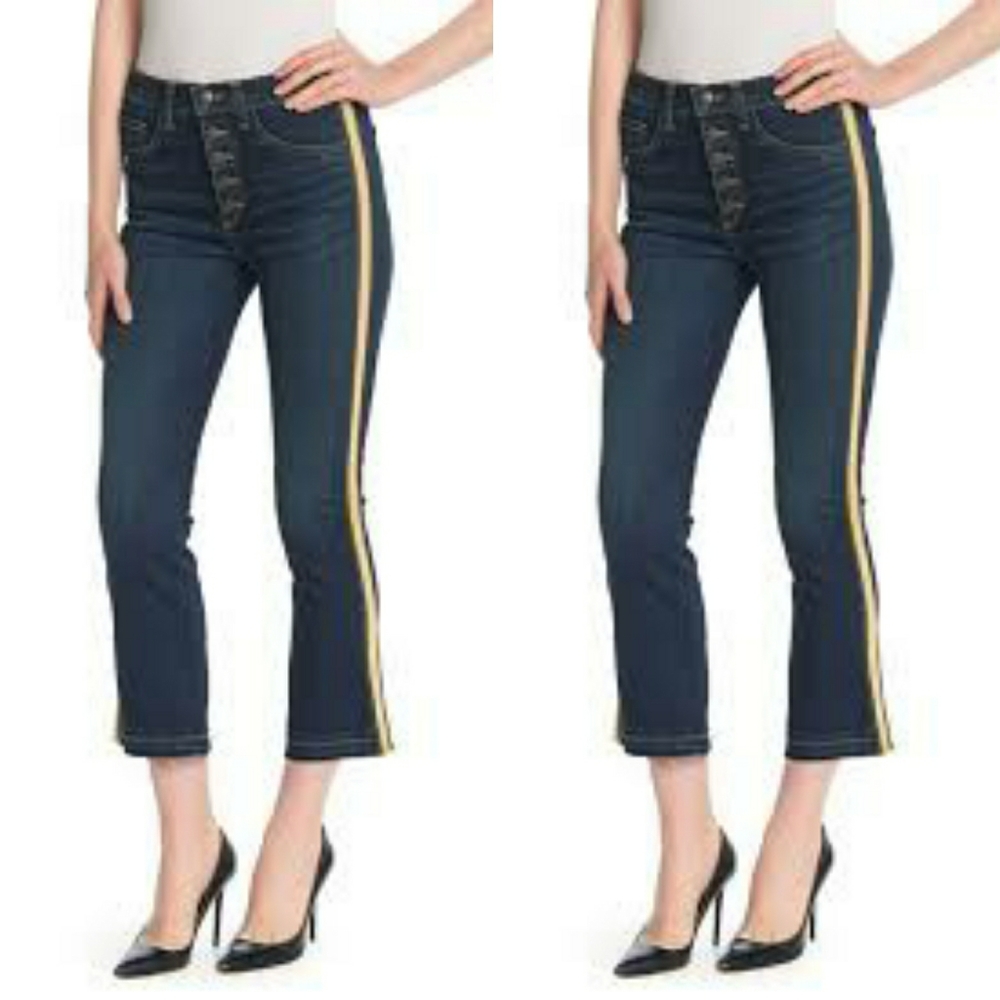 Veronica Beard boot side strap jeans